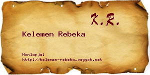 Kelemen Rebeka névjegykártya